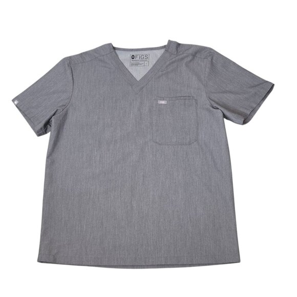 Men's FIGS Leon Scrub Top Size L Graphite Gray 3-Pocket 1568 GU Medical Uniform - Picture 1 of 5